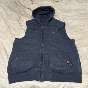 Polo Ralph Lauren Fleece Performance Vest Men's Size XL Blue Full Zip Preppy